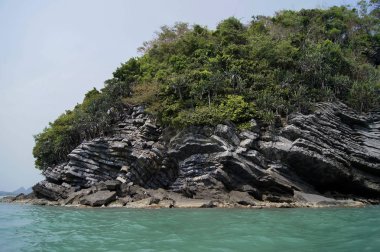 Khanom Eyaleti, Nakorn Sri Thammarat, içinde seyahat Tayland güneyinde denize gözleme rock Island.