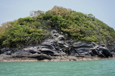 Khanom Eyaleti, Nakorn Sri Thammarat, içinde seyahat Tayland güneyinde denize gözleme rock Island.