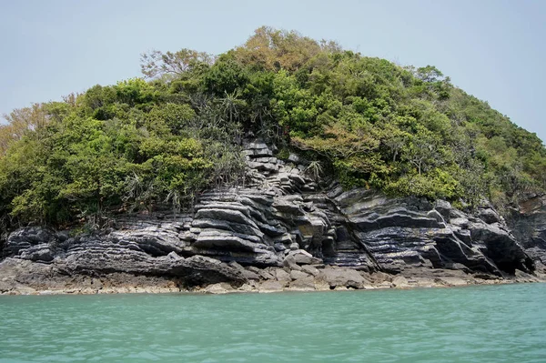Pannkaka Islandsberg Havet Vid Khanom Provinsen Nakorn Sri Thammarat Resa — Stockfoto
