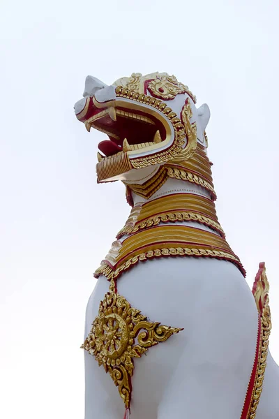 Sculpture Lion Imaginary Wang Wiwekaram Temple Sangkhla Buri District Kanchanaburi — Stock Photo, Image