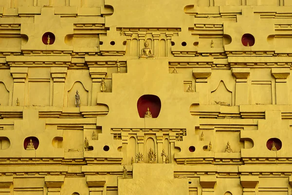 Detail Zlatého Phuthakaya Pagoda Wang Wiwekaram Chrámu Sangkhla Buri Okres — Stock fotografie