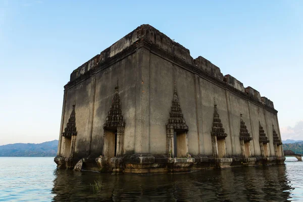 Ancient Floating Temple Underwater Temple Inglés Histórico Viaje Sangkhla Buri —  Fotos de Stock