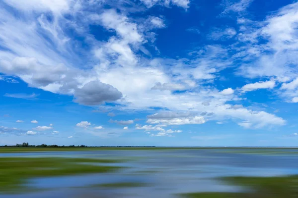 Terreno Moto Zone Umide Con Nuvole Cielo Nel Sud Della — Foto Stock