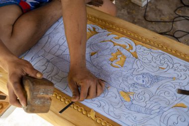 Tayland usta oyma ahşap.