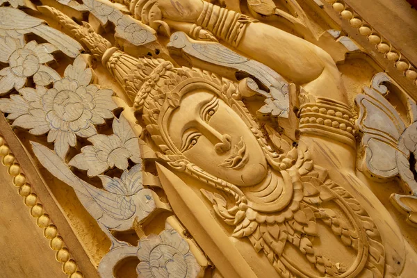 Scultura Legno Thailandia Artigiano — Foto Stock