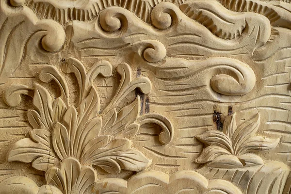 Texture Sculpture Sur Bois Thaïlande Artisan — Photo