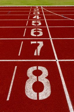 Beyaz numaralandırma Stadı nda kırmızı koşu bandı