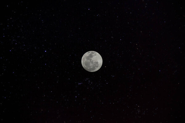 The full moon in the night with star.