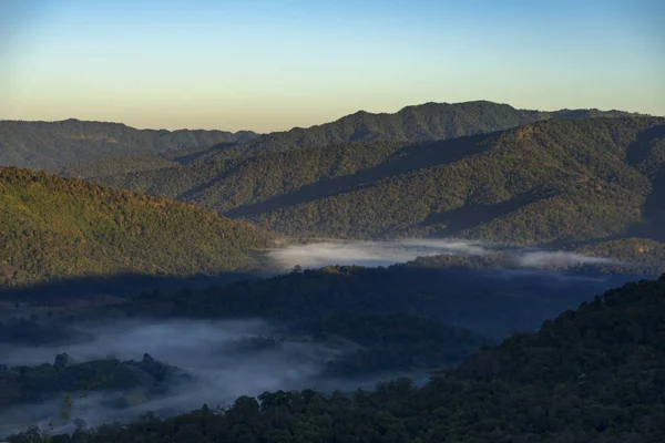 Mountain Soft Mist Morning Time — Stock Photo, Image