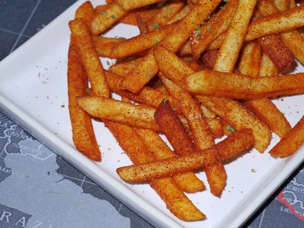 French Fries Potato Cooking Deep Fried in Hot Oil