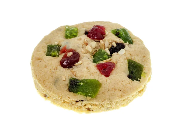 Close up mixed fruits cookie on white background. — Stock Photo, Image