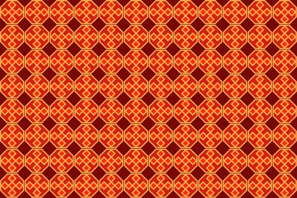 Ilustrační Vzor Abstraktní Geometrický Styl Opakování Vzorkovacího Čtverce Osmiúhelníku Tmavočerveném — Stockový vektor