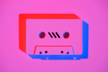 pembe pembe yüzeyi retro ses Kaset resmini tonda
