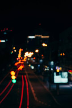 gece şehir ışıkları bokeh stili arka planda