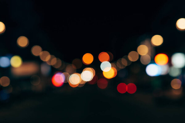 close up view of colorful bokeh lights as background