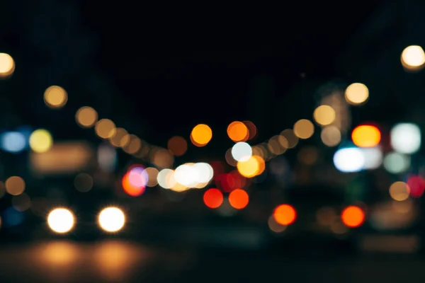 Luces Bokeh Colorido Ciudad Noche Como Fondo —  Fotos de Stock