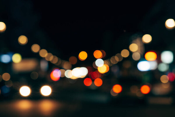 colorful bokeh lights of night city as background