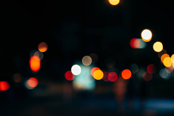 night city lights in bokeh style background