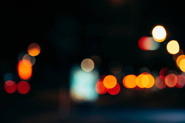 night city lights in bokeh style background