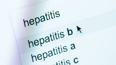 yazı hepatit a, b, c, dünya hepatit gün kavramı ile bilgisayar ekran görünümünü kapat