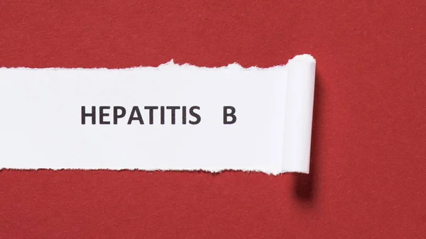 Top View Lettering Hepatitis Paper Red Background World Hepatitis Day — Stock Photo, Image