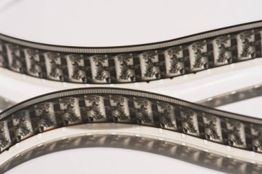 retro film karesi görünümü beyaz zemin üzerine kadar kapatın