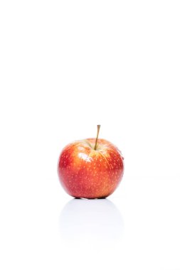 close up view of fresh apple isolated on white clipart