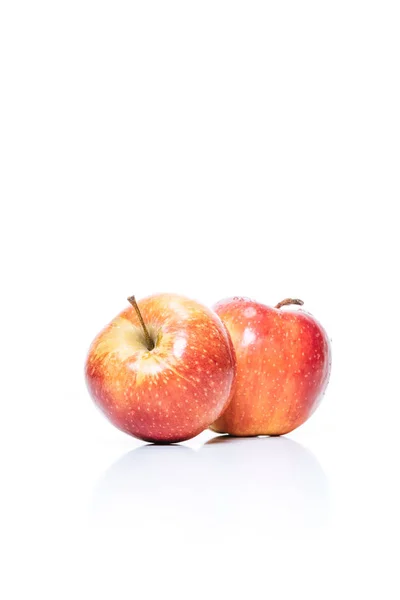 Close View Ripe Apples Isolated White — Stock Photo, Image