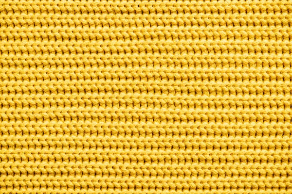 Full Frame Image Yellow Knitted Woolen Fabric Background — Stock Photo, Image