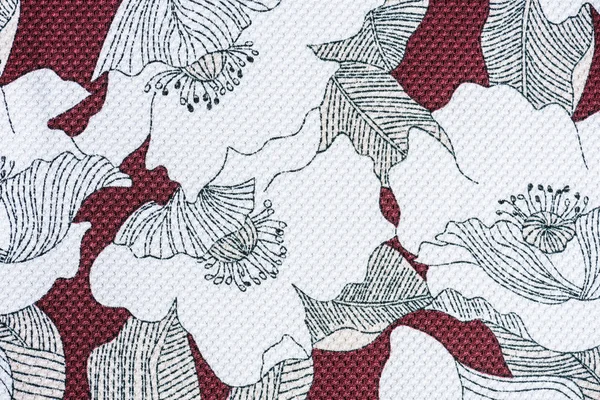 Повне Зображення Рамки Текстильної Тканини Візерунком Фону Квітів — стокове фото