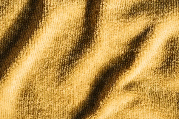 Full Frame Image Yellow Crumpled Terry Fabric Background — Free Stock Photo