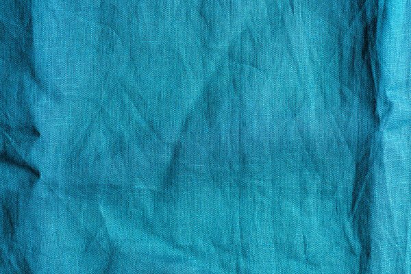 full frame image of blue linen fabric background