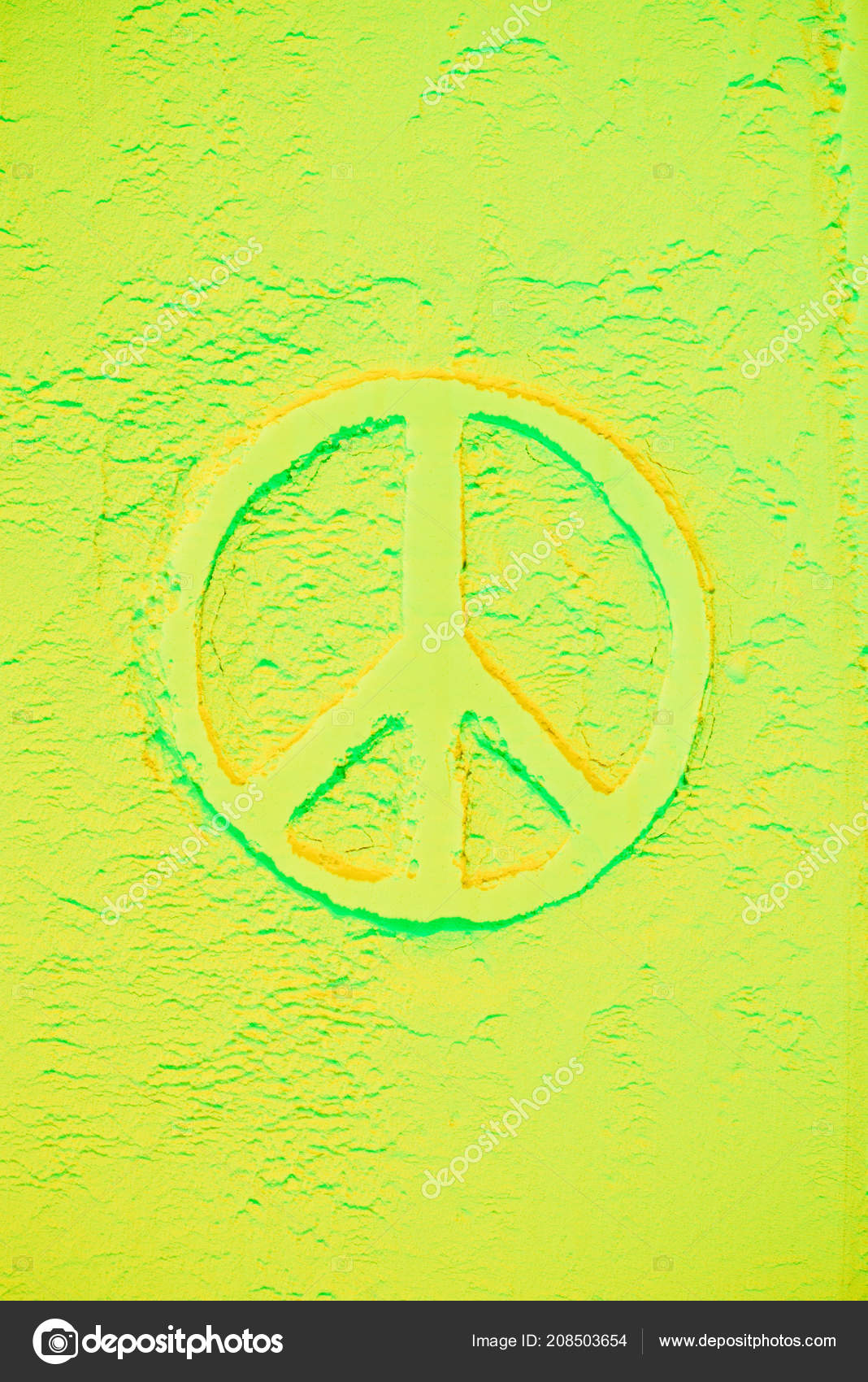 Top View Peace Sign Light Green Powder Free Stock Photo C Kostyaklimenko 208503654