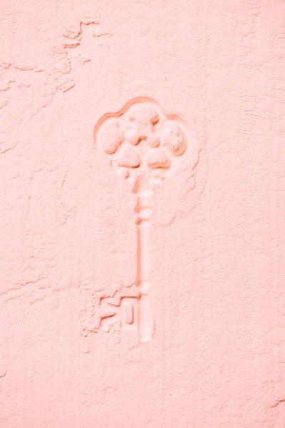 Shape Vintage Key Light Pink Powder Background — Stock Photo, Image