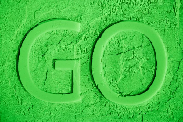 Top View Symbol Green Flour Background — Stock Photo, Image