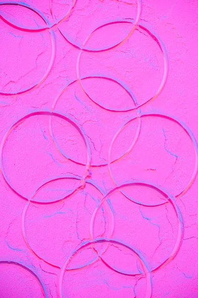 Pink Neon Flour Texture Prints Circles — Stock Photo, Image