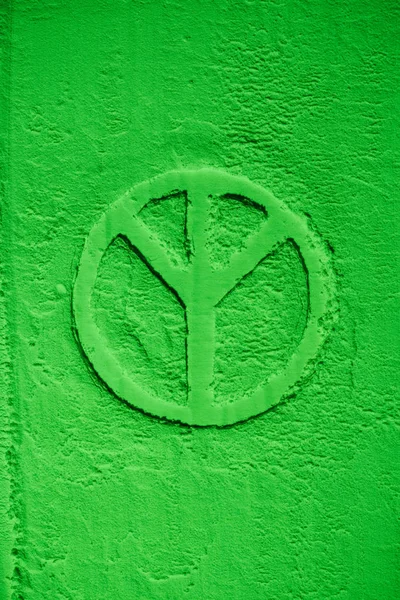 Vista Superior Símbolo Greenpeace Farinha Verde — Fotografia de Stock