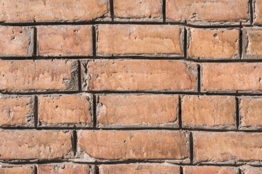 close-up view of brown aged brick wall background clipart