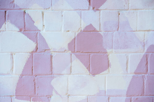 Pared Ladrillo Claro Con Pintura Blanca Rosa Fondo Abstracto — Foto de Stock