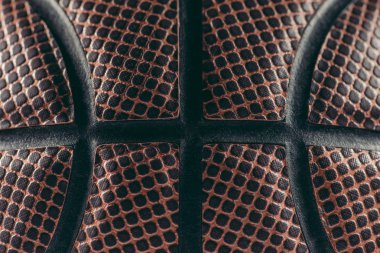 close up of leather brown basketball ball clipart