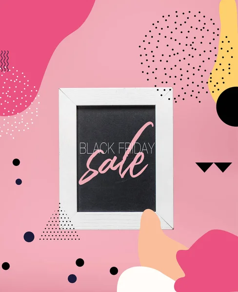 Blackboard White Frame Black Friday Sale Isolated Pink — Stock Photo, Image