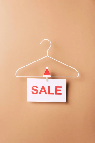 Hanger Sale Sign Christmas Shopping Beige — Stock Photo, Image
