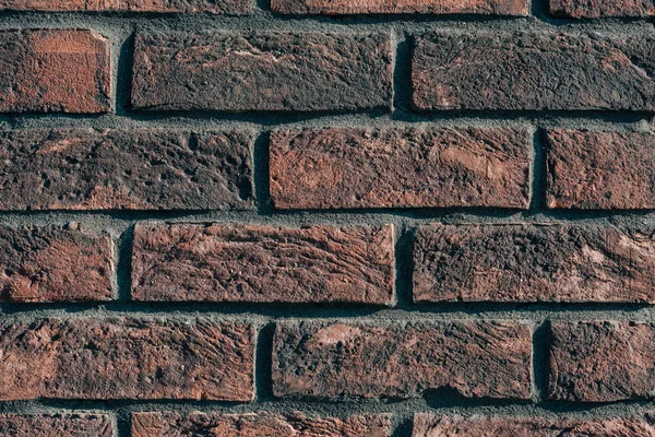 Zbliżenie Mur Cegły Brązowy Ciemny — Zdjęcie stockowe