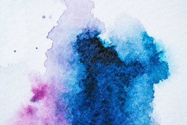 abstract texture with bright blue and purple watercolor blots clipart