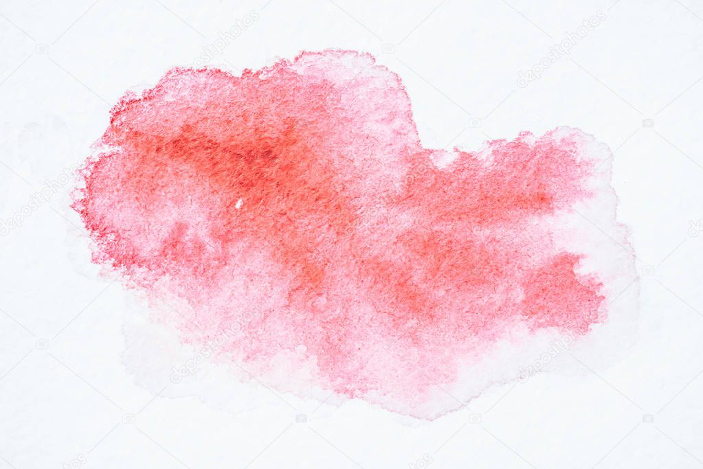 abstract pink watercolor painting on white paper background 