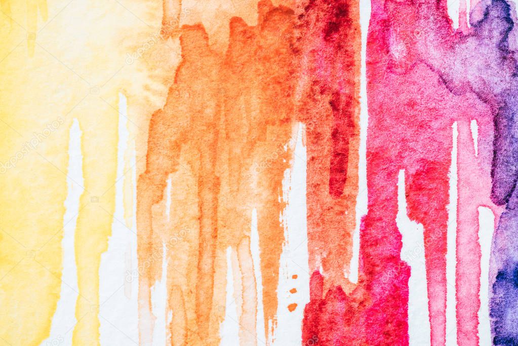 close up of abstract colorful watercolor strokes background