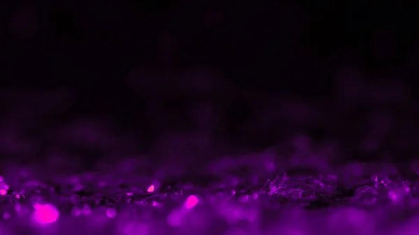 Purple Defocused Glitter Black Background Copy Space — Stock Photo, Image