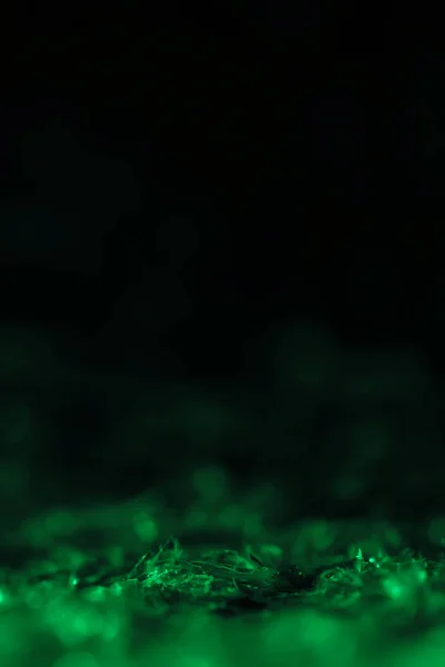 Ljusgrönt Glitter Svart Bakgrund Med Kopia Utrymme — Stockfoto