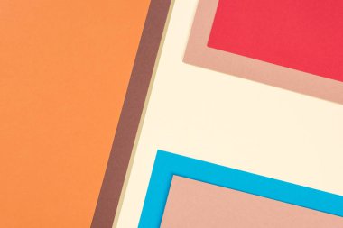 minimalist modern kahverengi, mavi, sarı, turuncu, kırmızı ve bej arka plan kopya alanı ile