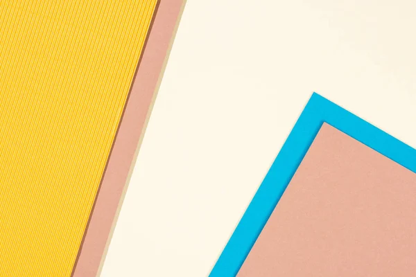 コピー スペースとモダンな青 黄色とベージュの抽象的な背景 — ストック写真